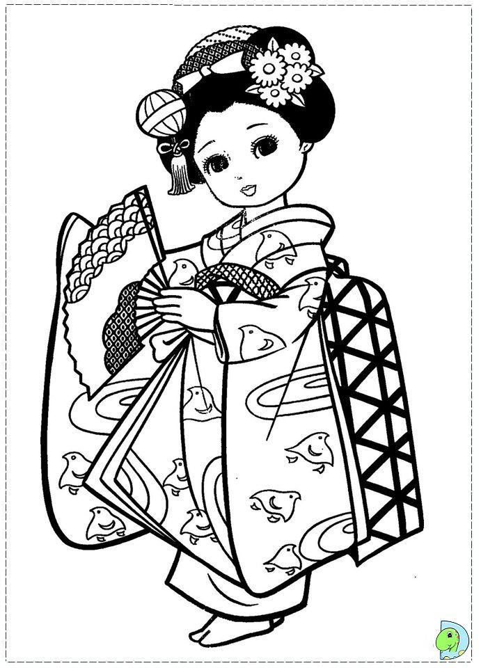Kimono Coloring Page At Free Printable Colorings Pages To Print And Color