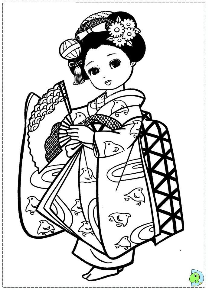Kimono Coloring Page At GetColorings Free Printable Colorings 