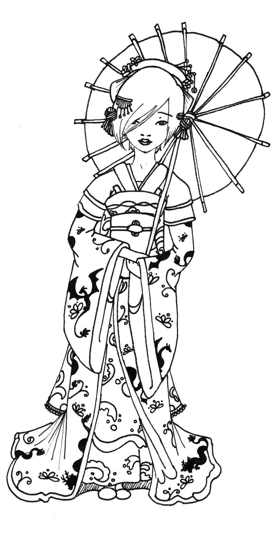 Kimono Coloring Page at GetColorings.com | Free printable colorings