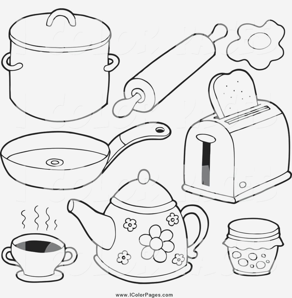 Coloring Pages Of Kitchen Items Boringpop