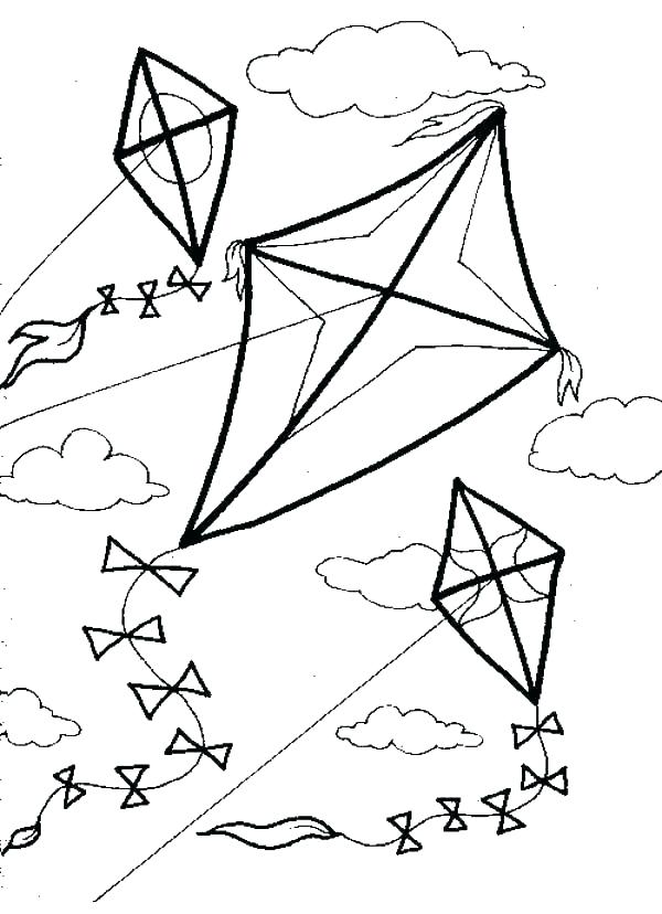 Kite Coloring Page at Free printable colorings pages