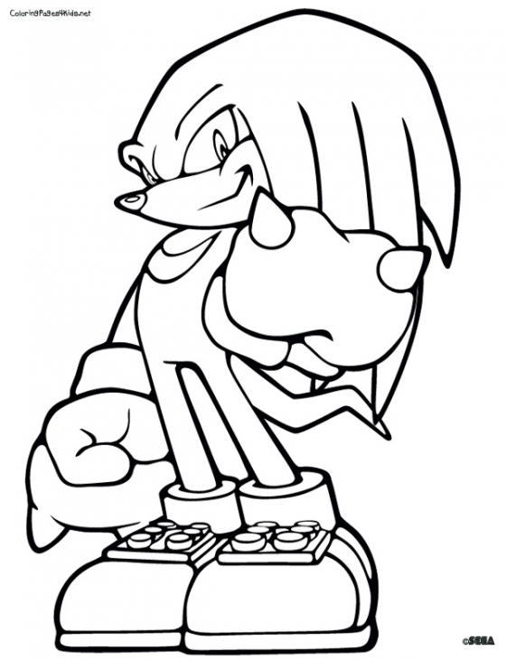 Knuckles The Echidna Coloring Pages at GetColorings.com | Free