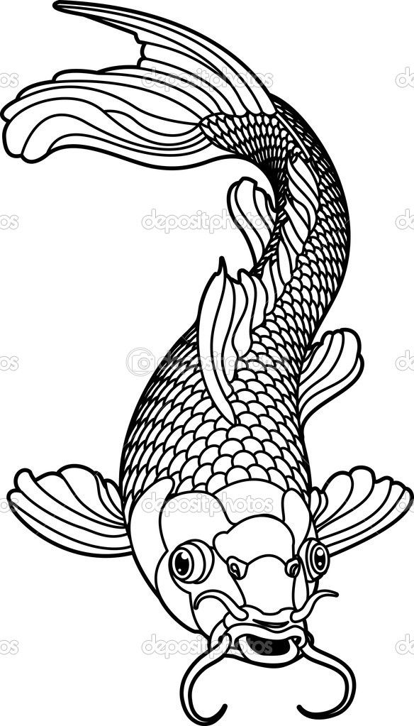 Printable Koi Fish Coloring Pages