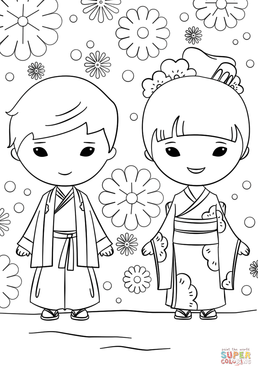 Kokeshi Dolls Coloring Pages at GetColorings.com | Free printable