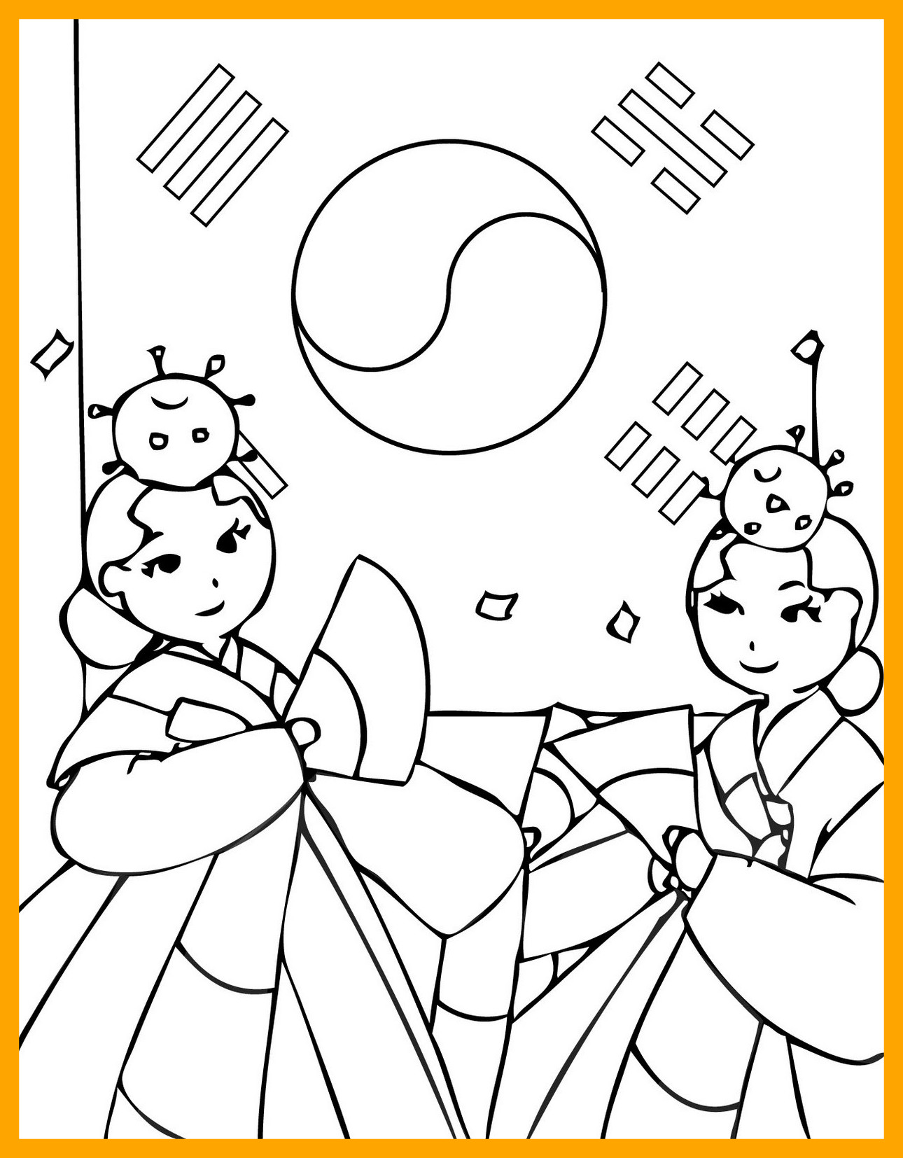 Korean Flag Coloring Page at GetColorings.com | Free printable