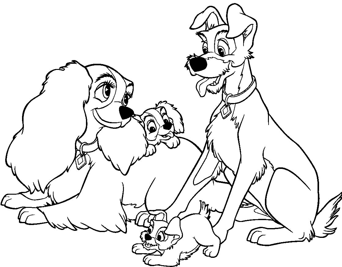 Lady And The Tramp Coloring Pages at GetColorings.com | Free printable