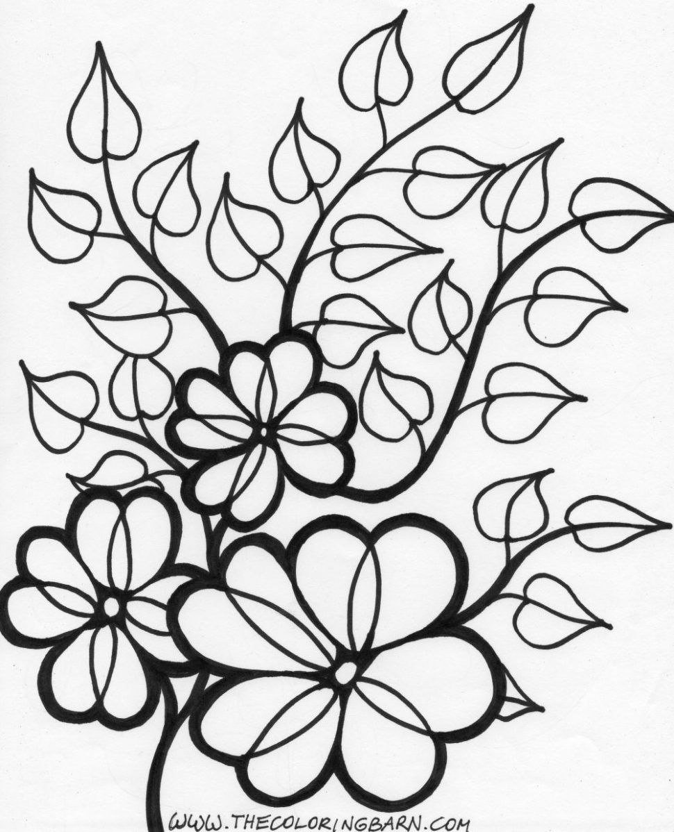 Large Flower Coloring Page at GetColorings.com | Free printable