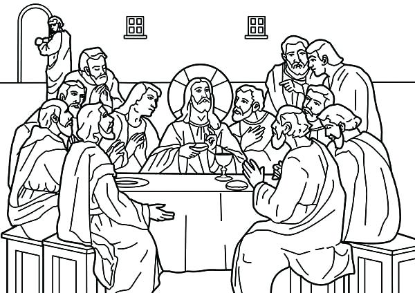 Last Supper Coloring Page At Free Printable