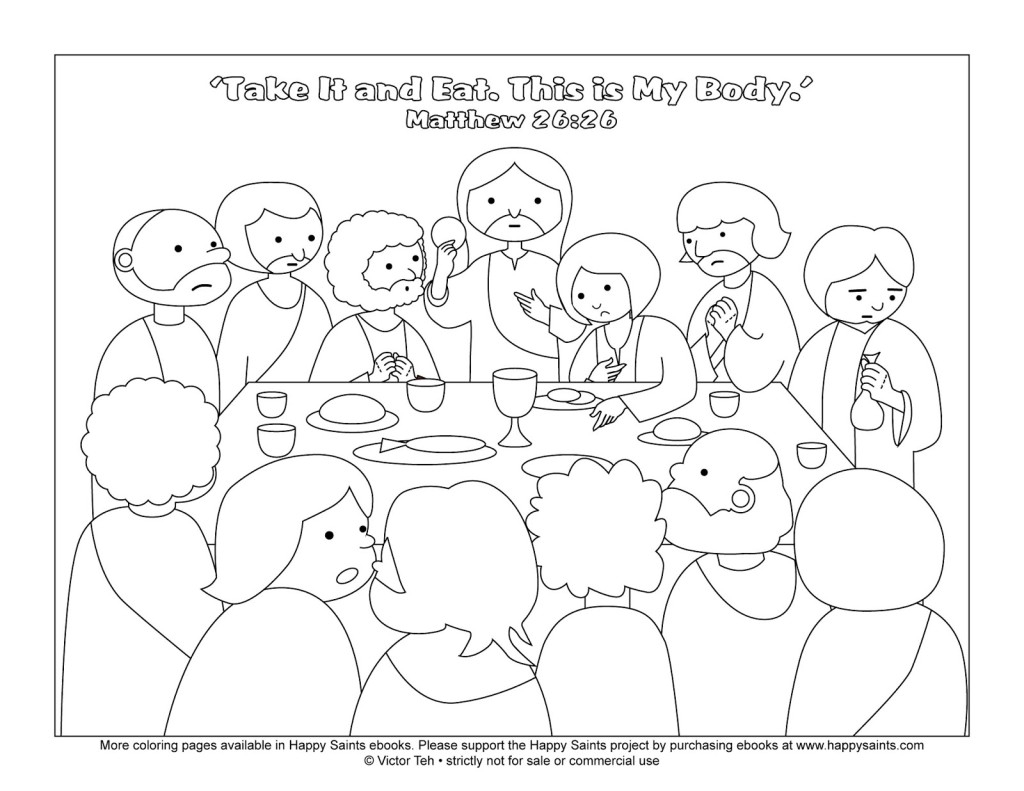 Last Supper Coloring Pages Free at Free printable