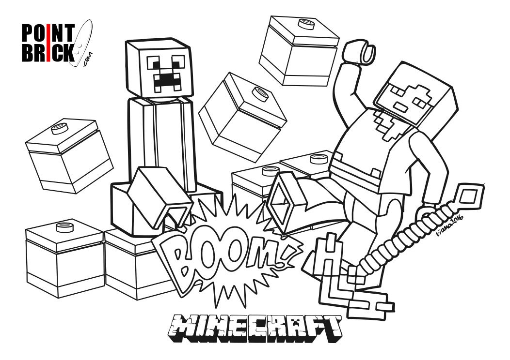 Lego Minecraft Coloring Pages at Free printable
