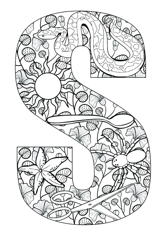 Letter Colouring Pages For Adults