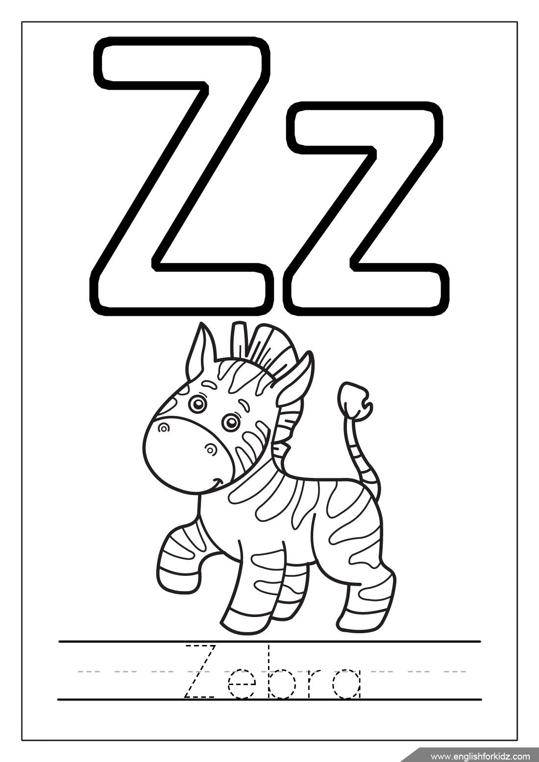 Letter Z Coloring Page at GetColorings.com | Free printable colorings