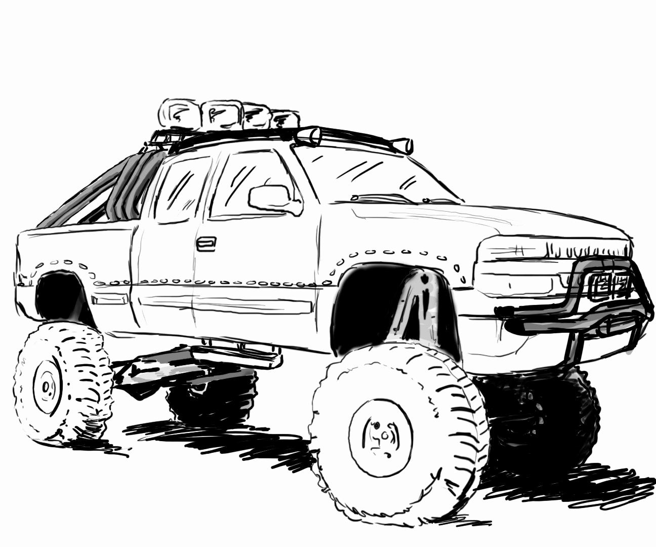 Lifted Truck Coloring Pages at Free printable
