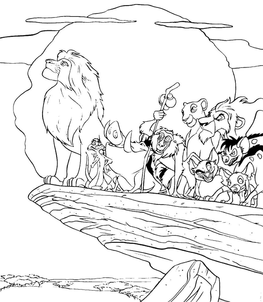 Lion King Characters Coloring Pages at Free