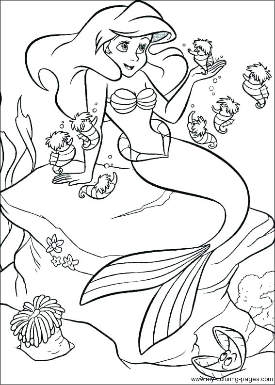 Little Mermaid Melody Coloring Pages at GetColorings.com | Free