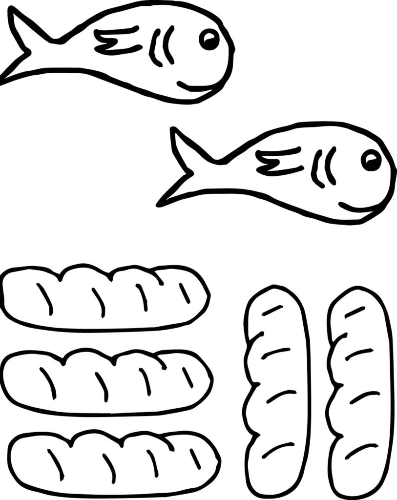 Loaves And Fishes Coloring Page at GetColorings.com | Free printable