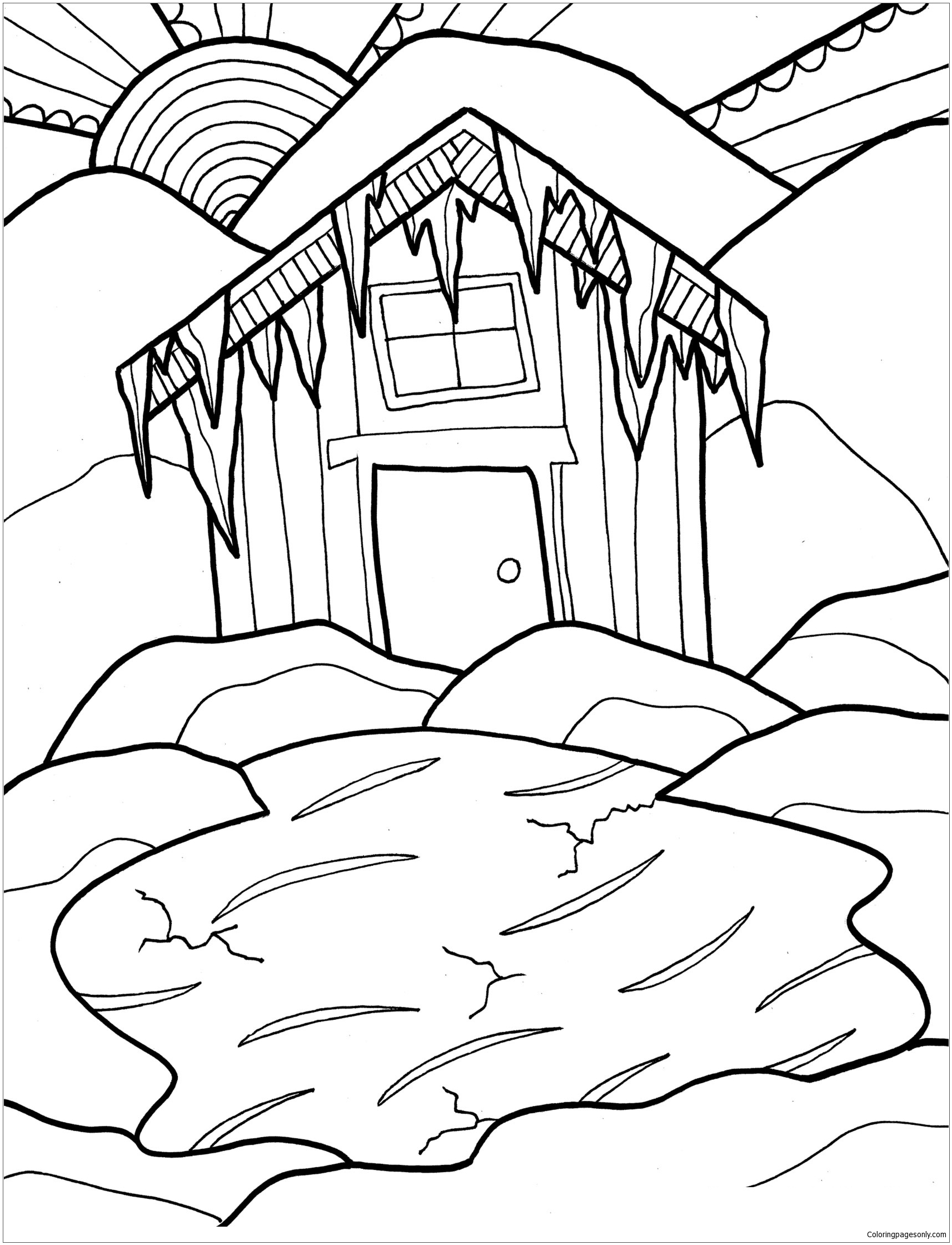 Log Cabin Coloring Page At GetColorings Free Printable Colorings 