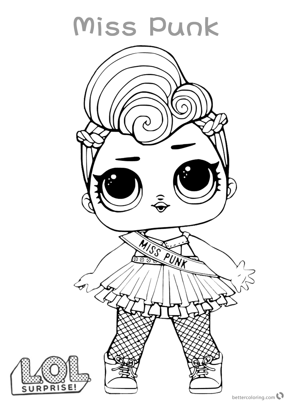 lol surprise coloring doll punk miss cute series printable rock bettercoloring awesome getcolorings
