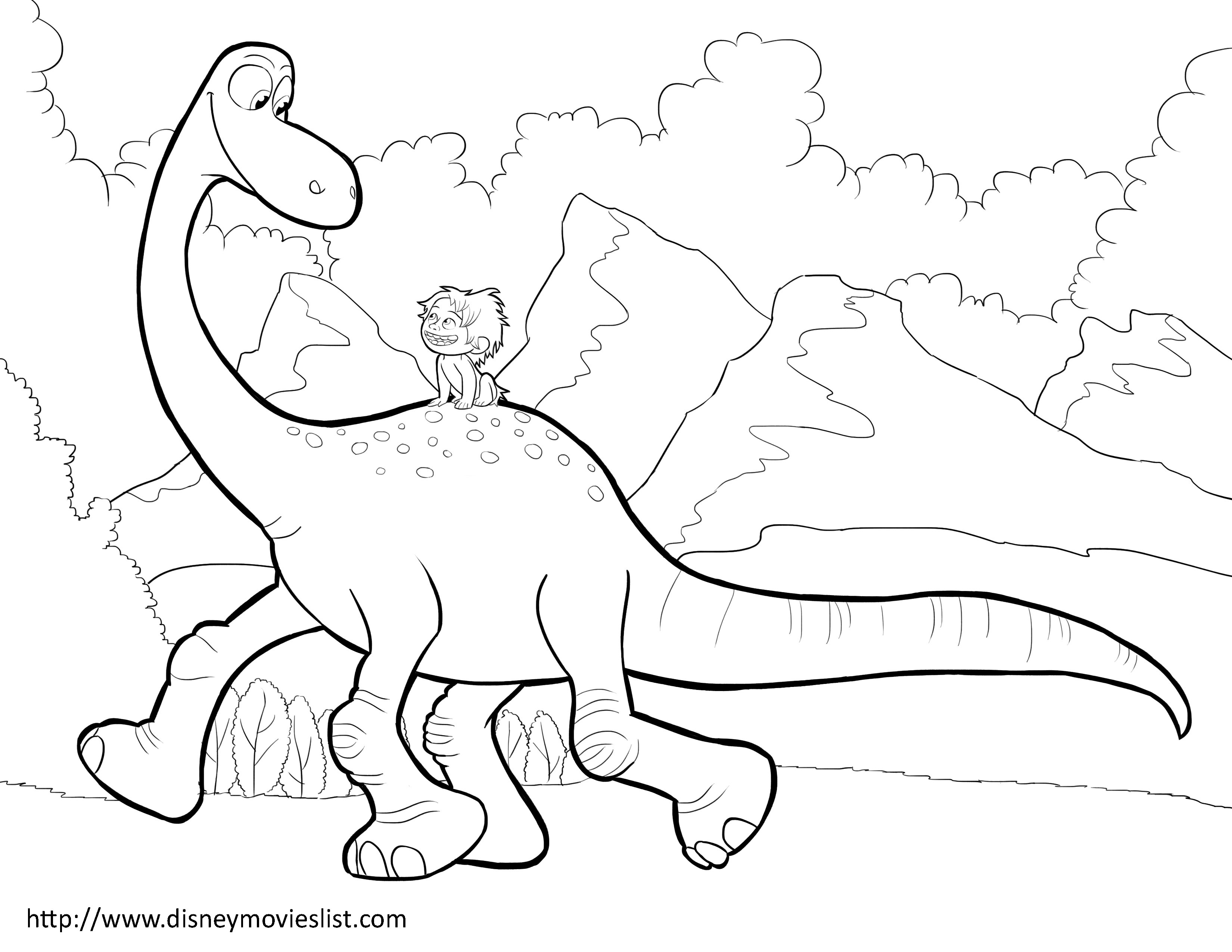Long Neck Dinosaur Coloring Page At GetColorings Free Printable 