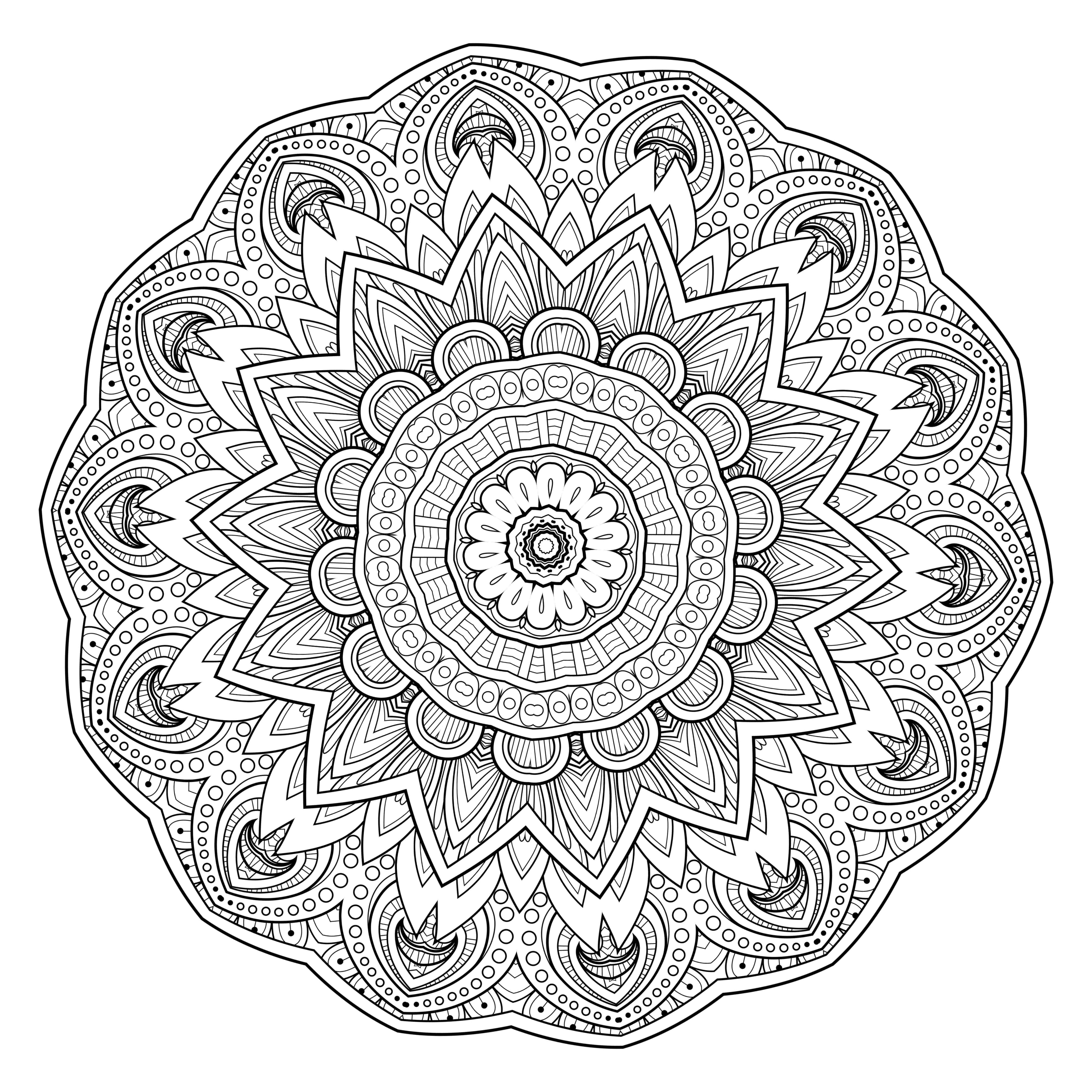 Mandala Flower Coloring Pages Difficult at GetColorings.com | Free