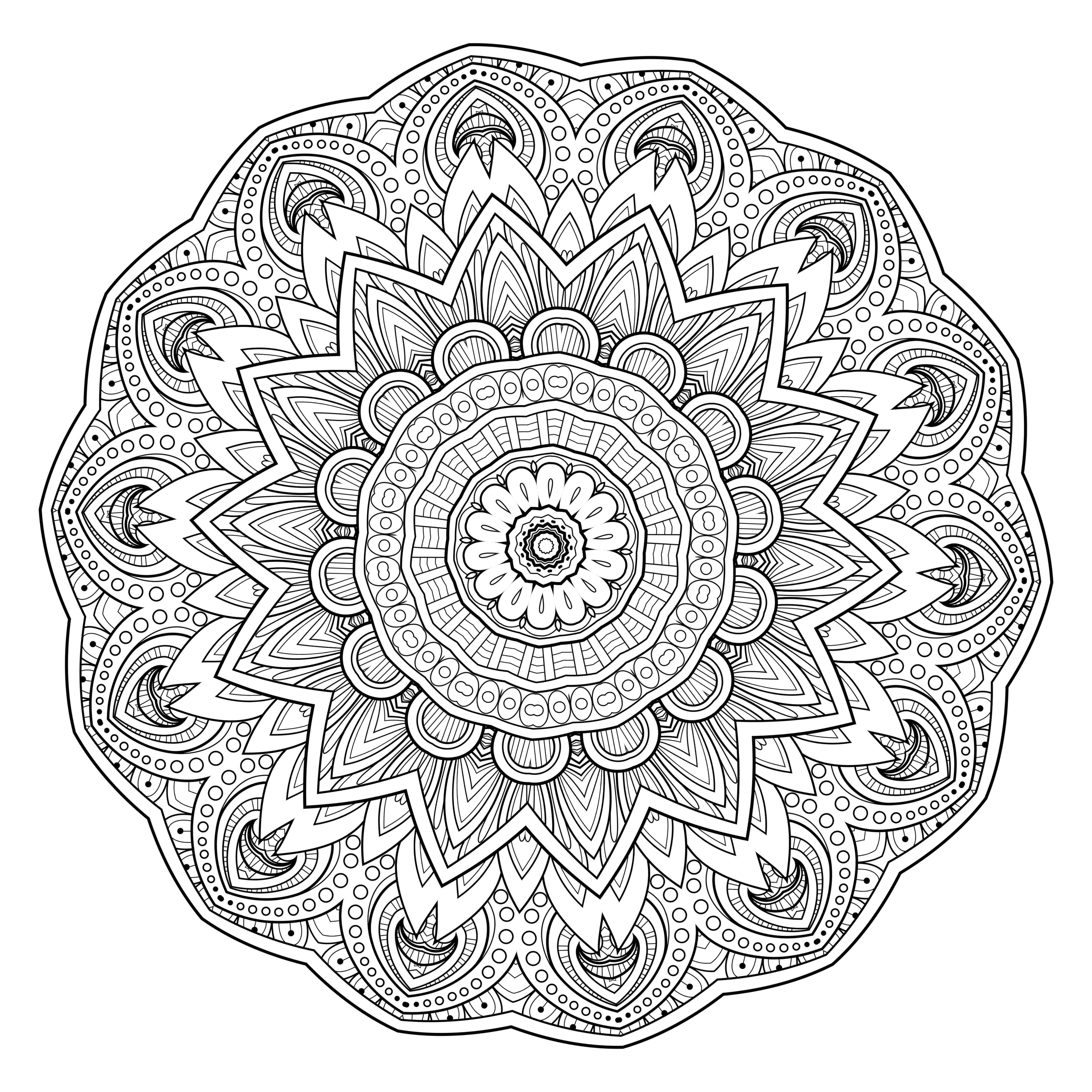 58 Animal Free Printable Advanced Mandala Coloring Pages with Animal character