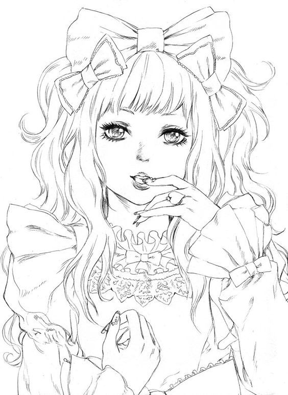 Manga Coloring Pages For Adults at GetColorings.com   Free printable ...