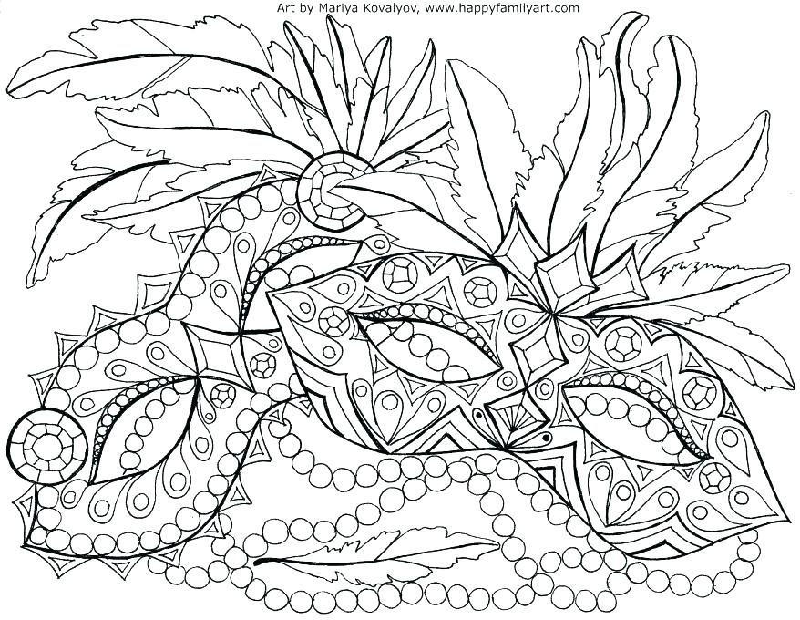 Mardi Gras Mask Coloring Pages For Kids at Free