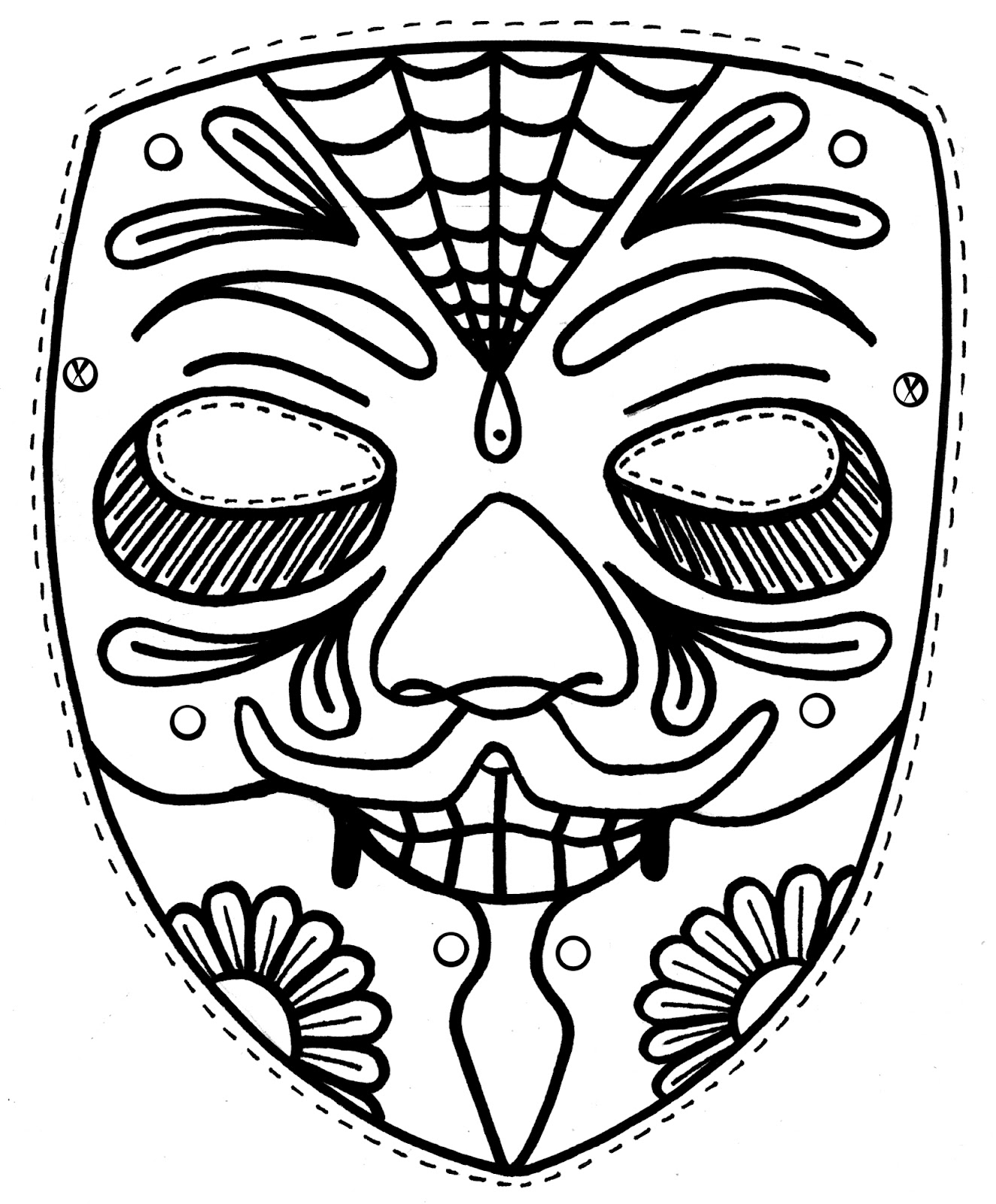 Mardi Gras Mask Coloring Pages For Kids at Free