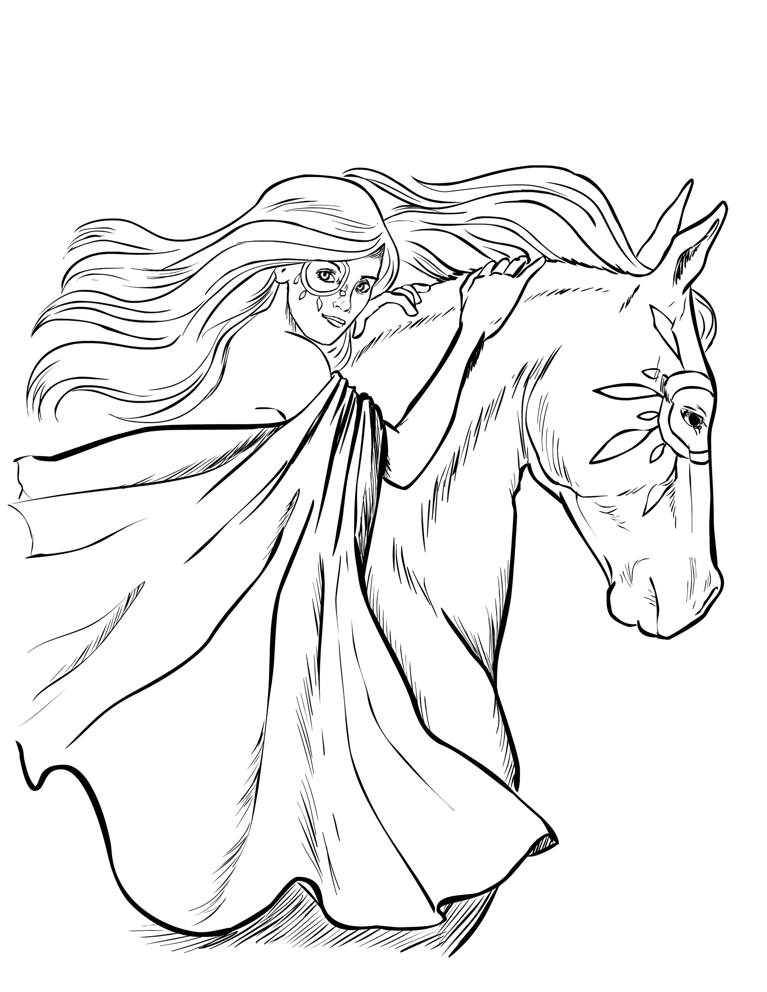 Mare And Foal Coloring Pages at GetColorings.com | Free printable