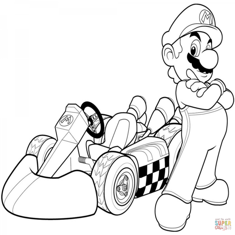 Mario Kart Wii Coloring Pages at GetColoringscom Free