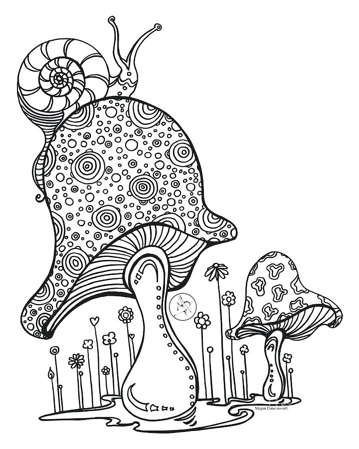 mushroom adult coloring pages printable