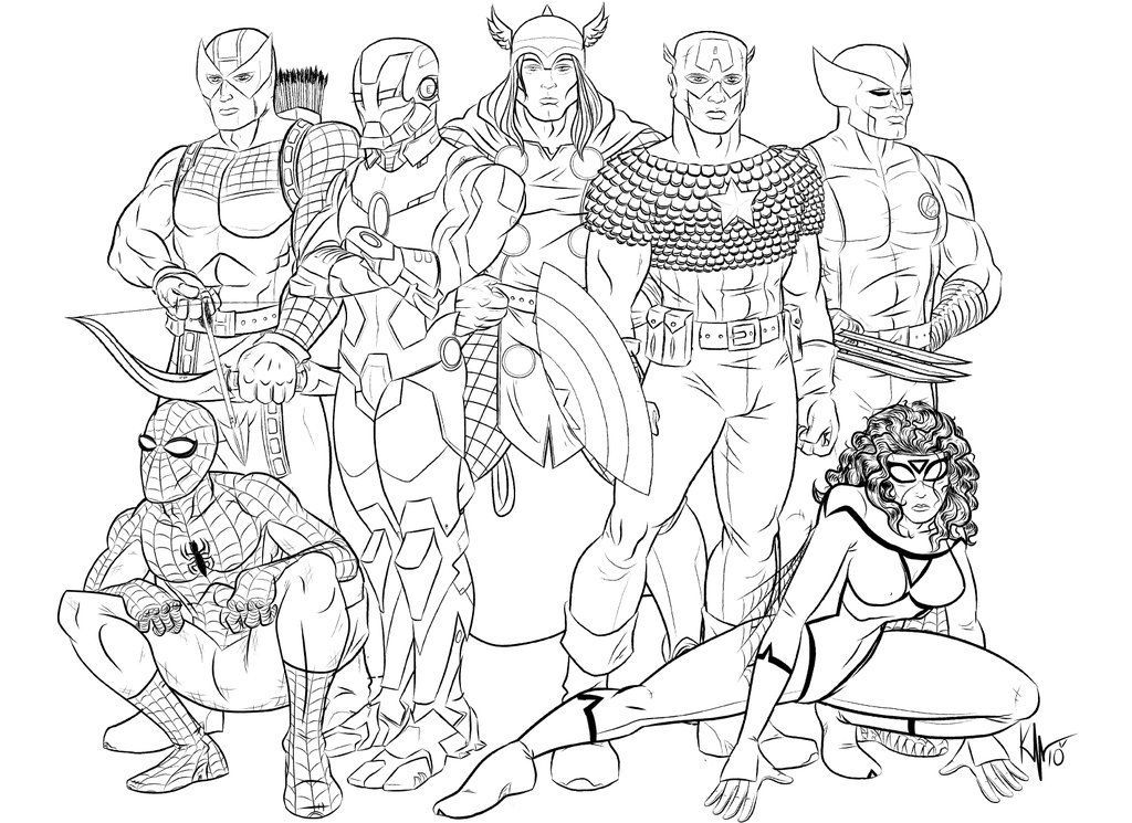 Marvel Characters Coloring Pages at GetColorings.com | Free printable