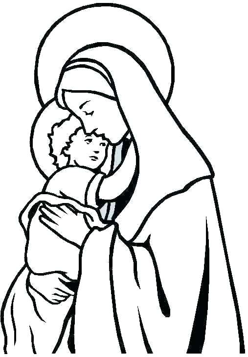 Mary And Jesus Coloring Page at GetColorings.com | Free printable