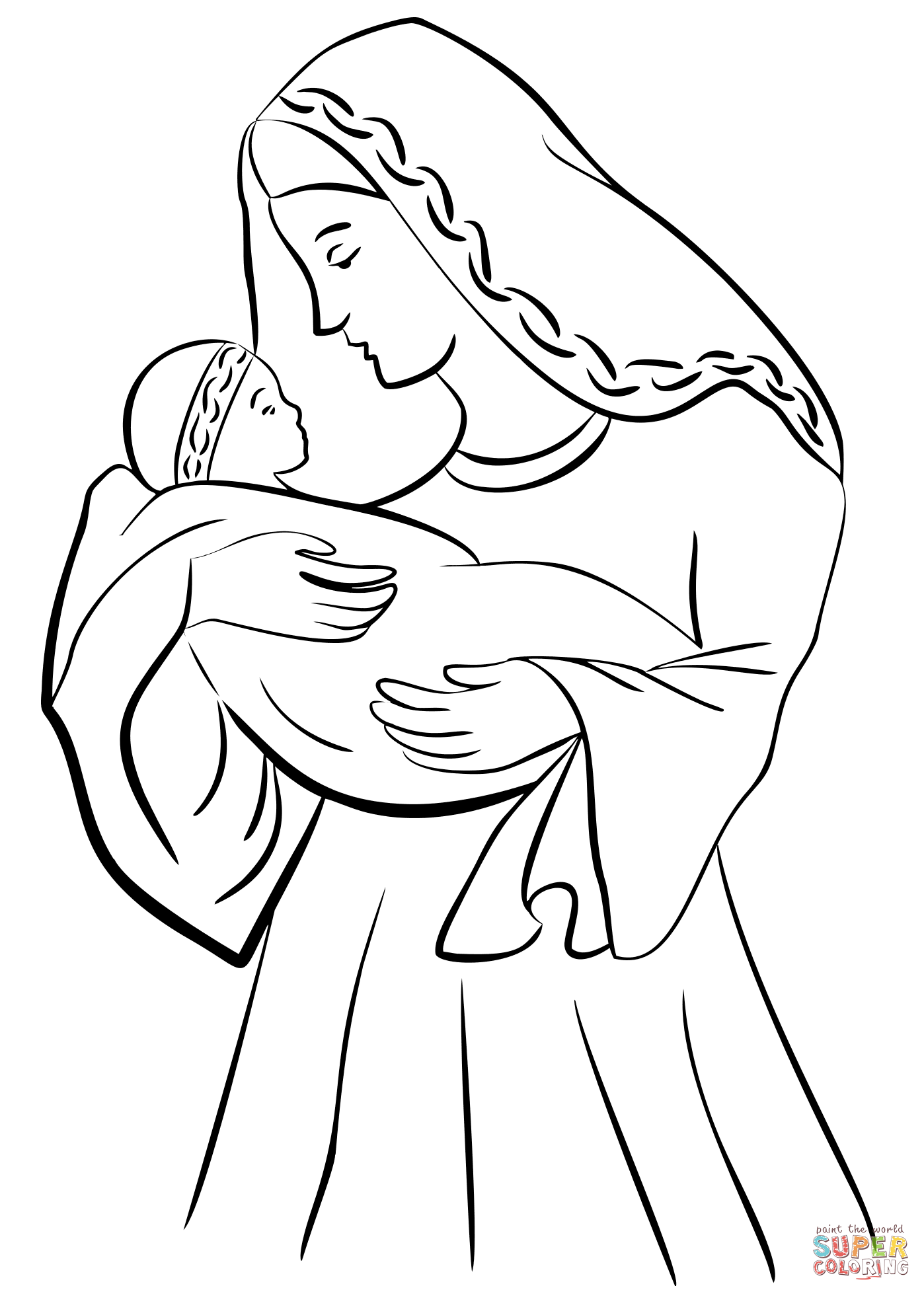 Mary And Jesus Coloring Page at GetColorings.com | Free printable
