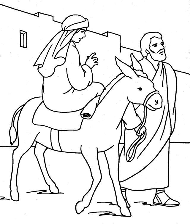 Simple Mary Joseph And Baby Jesus Coloring Page for Adult
