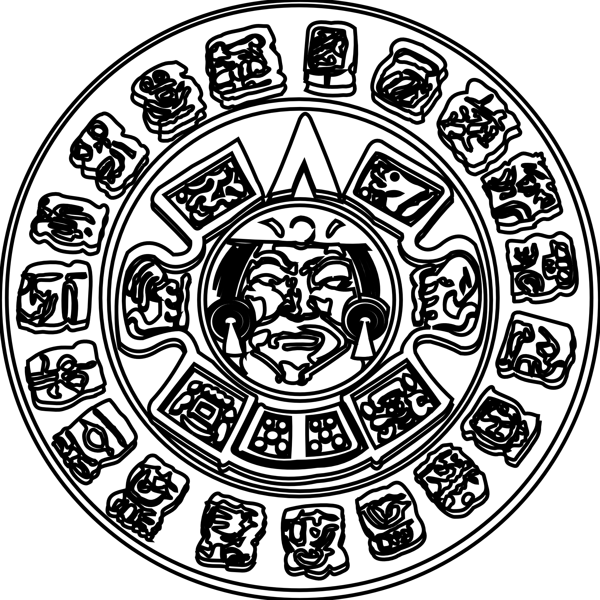 Mayan Calendar Coloring Page at GetColorings.com | Free printable ...