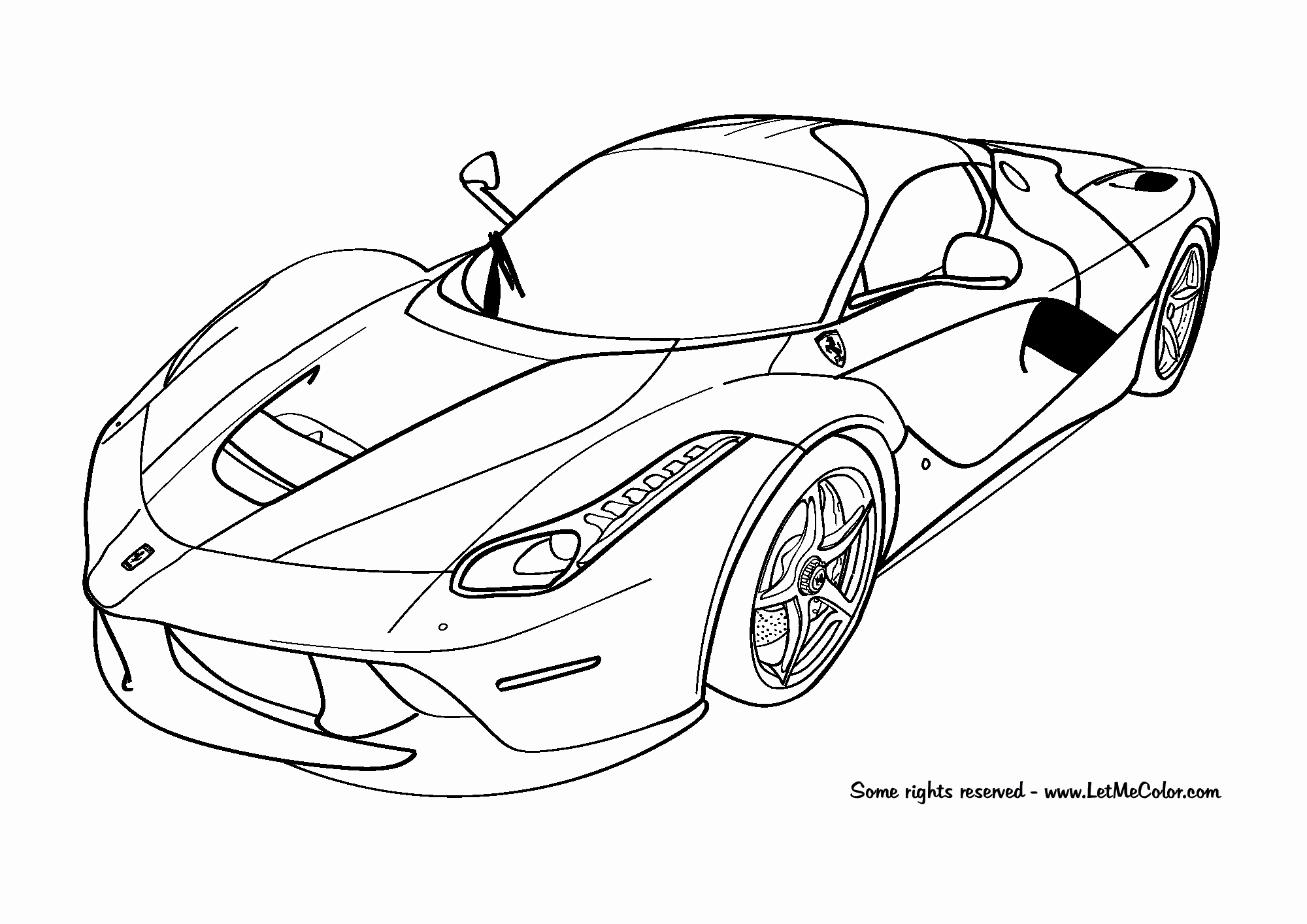 593 Unicorn Supercar Coloring Pages with Printable