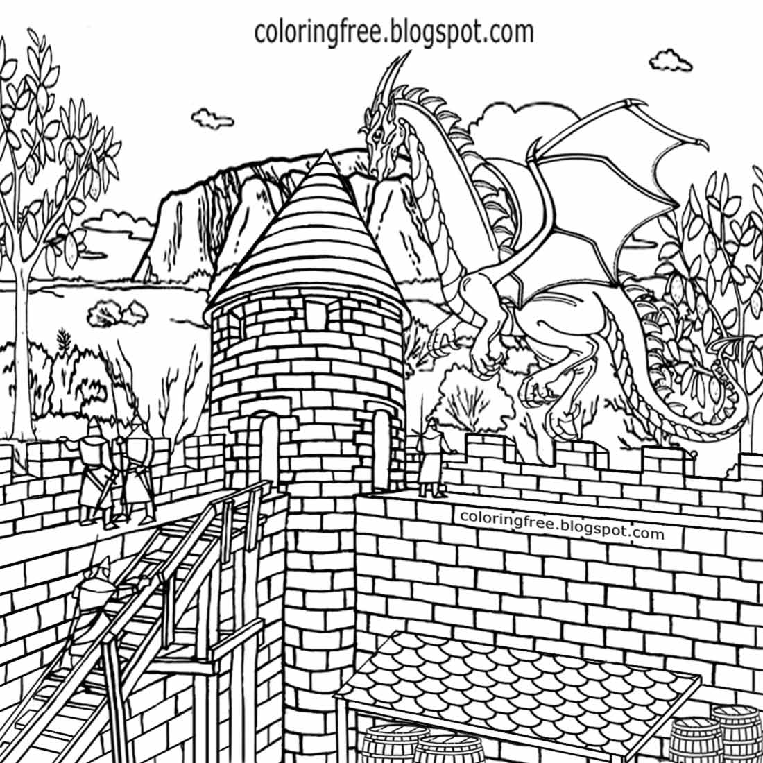 Medieval Dragon Coloring Pages at GetColorings.com | Free printable
