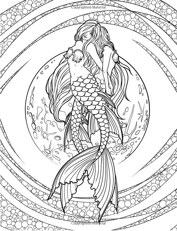 Mermaid Adult Coloring Pages at GetColorings.com | Free ...