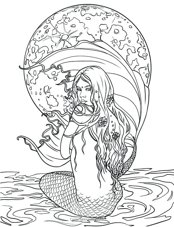Mermaid Adult Coloring Pages at GetColorings.com | Free ...