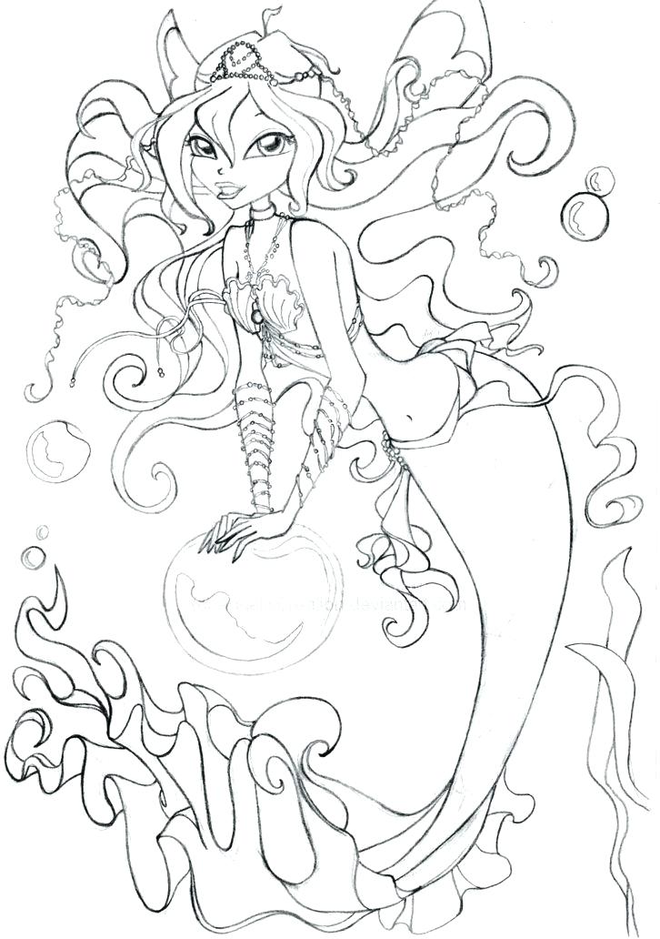 Mermaid Anime Coloring Pages at GetColorings.com | Free printable