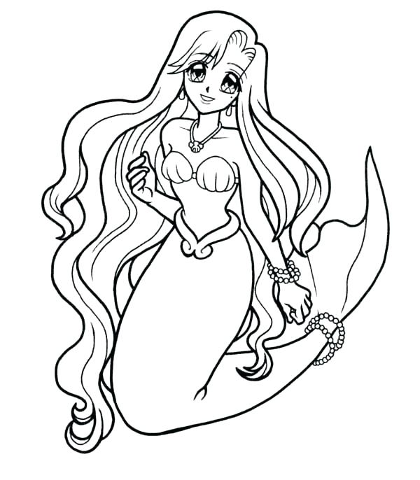 Mermaid Anime Coloring Pages at GetColorings.com | Free printable