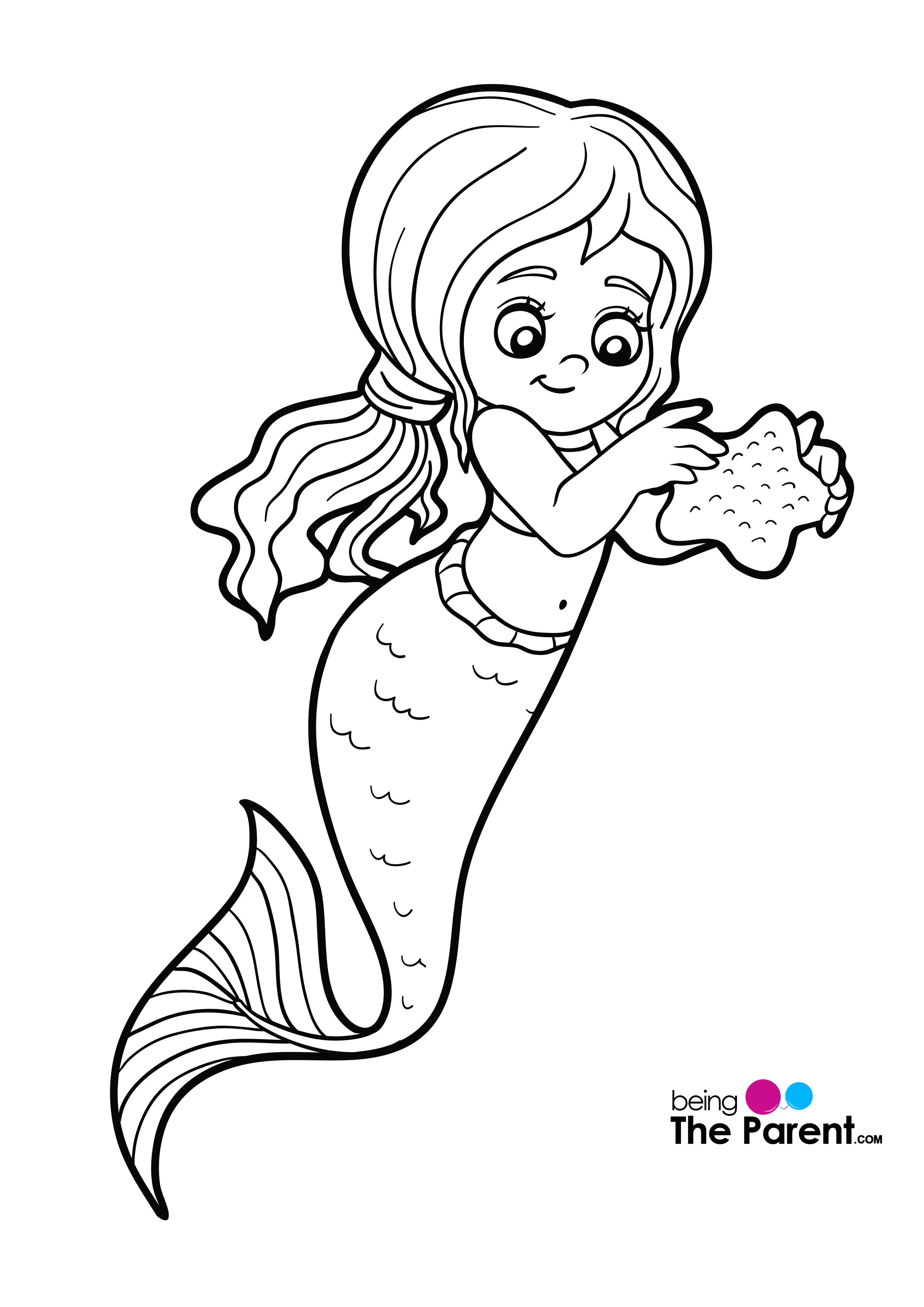 Realistic Mermaid Coloring Pages For Kids Mermaid coloring pages also