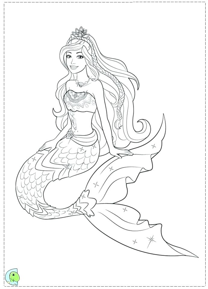 Mermaid Coloring Pages Easy at Free