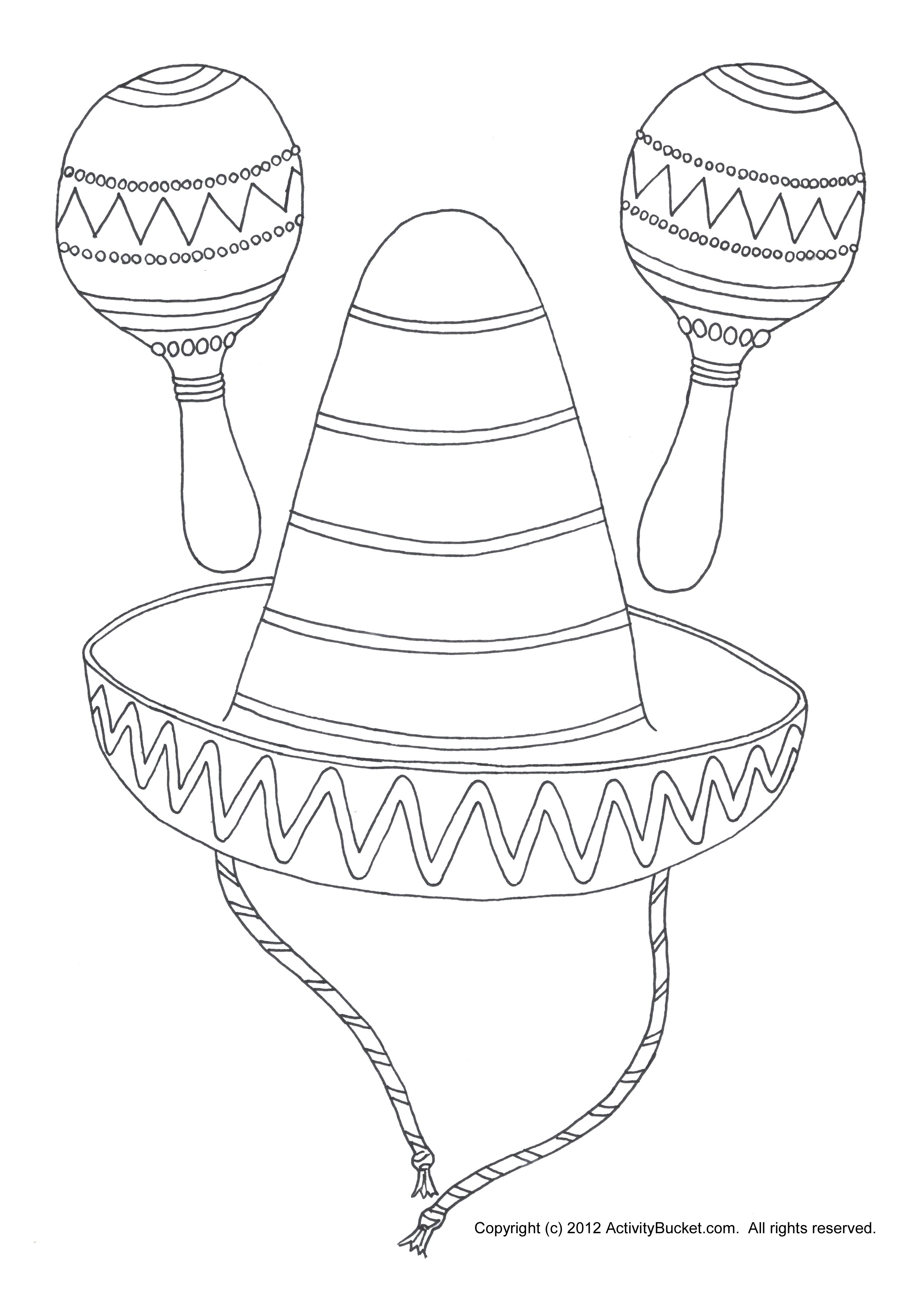 Mexican Sombrero Coloring Page at GetColorings.com | Free printable