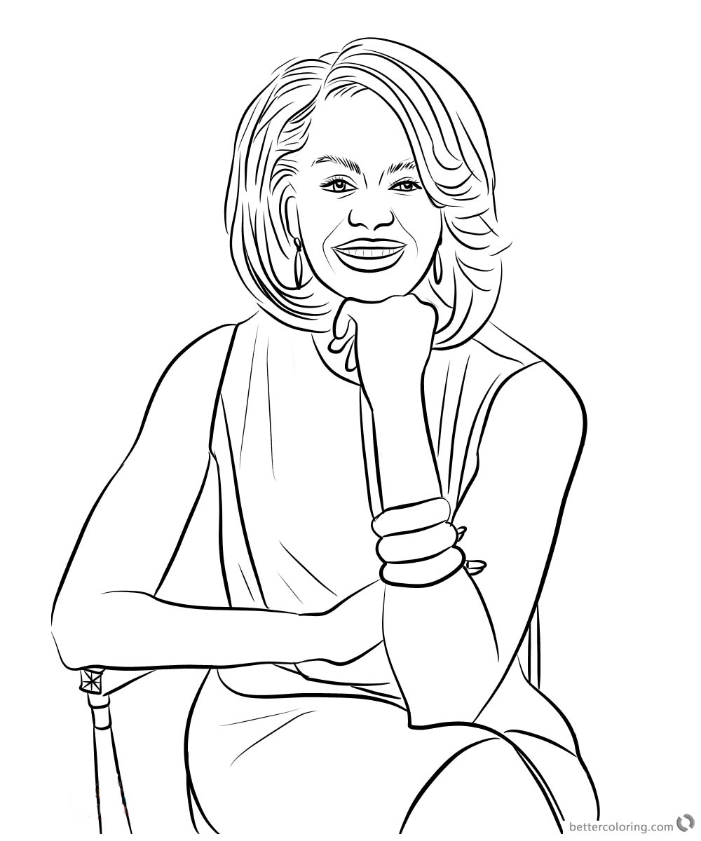Printable Coloring Michelle Obama Coloring Pages