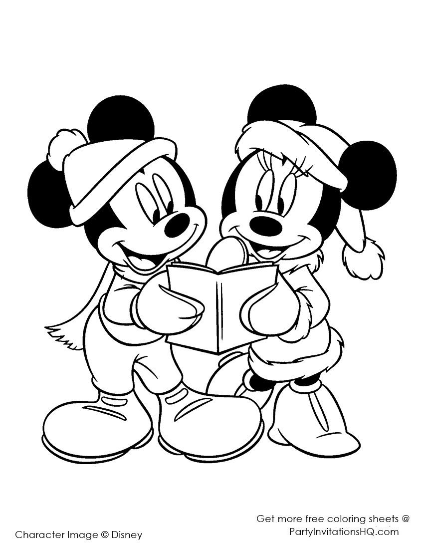 Mickey And Minnie Christmas Coloring Pages At Getcolorings Free