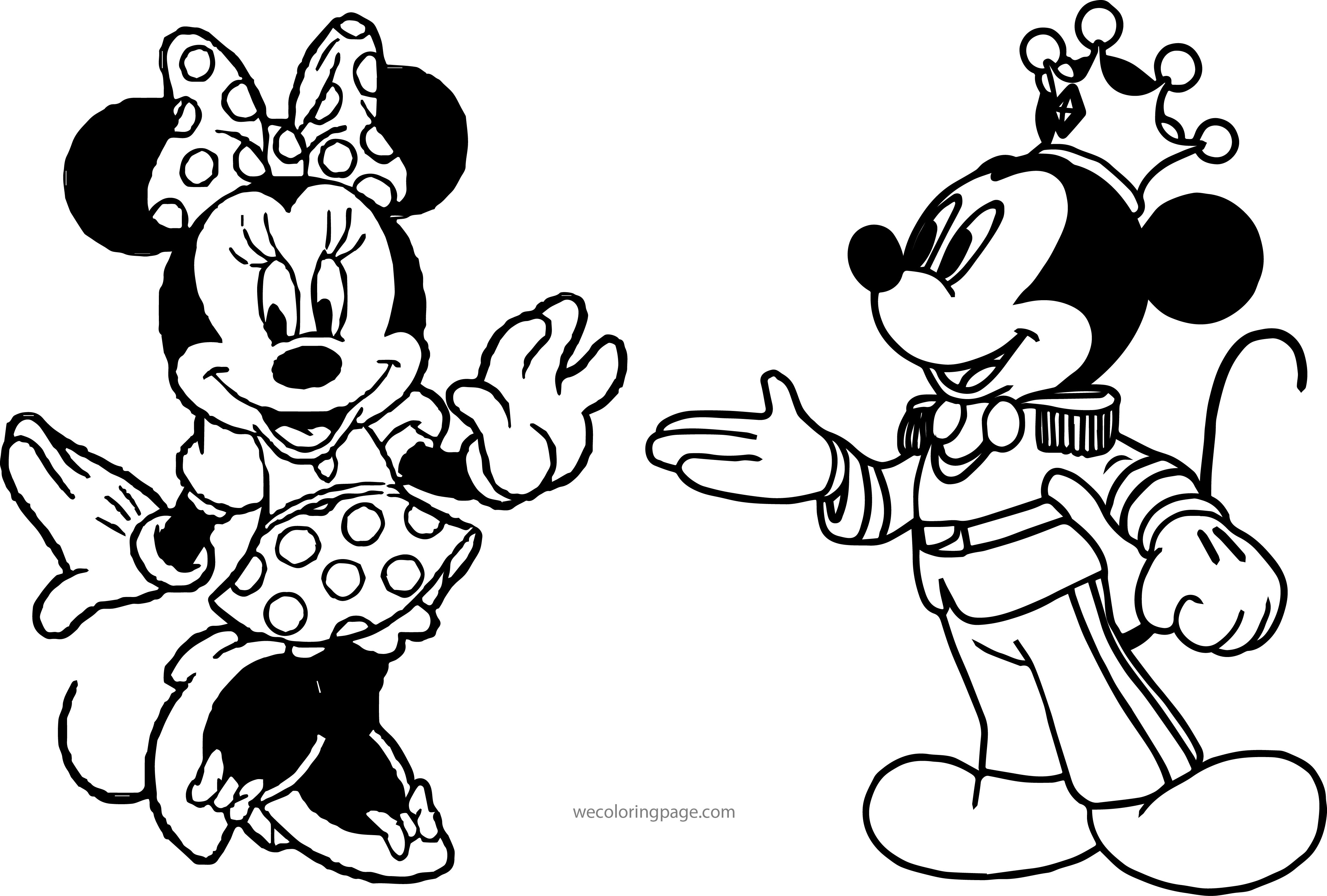 Mickey And Minnie Mouse Kissing Coloring Pages At GetColorings 