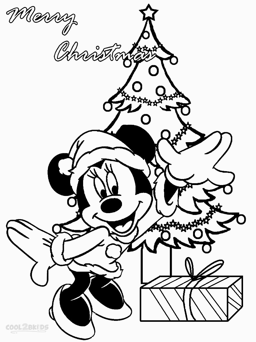 Mickey Mouse Christmas Coloring Pages at Free