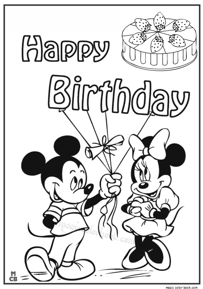 Mickey Mouse Happy Birthday Coloring Page At GetColorings Free 